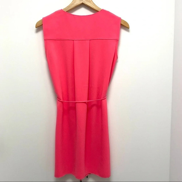 Elie Tahari Tunic Mini Dress Sleeveless Pink Crepe Tie Waist Women’s Size 4 - Picture 3 of 8